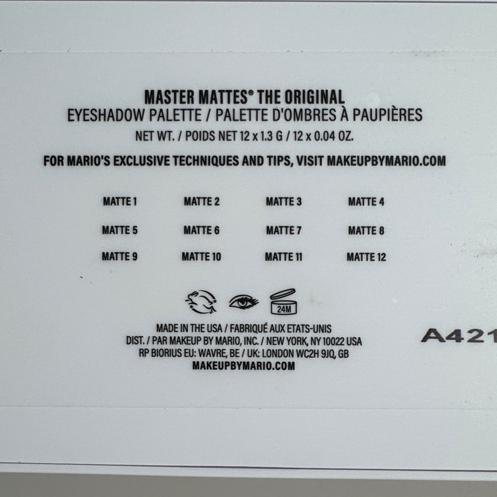 MAKEUP BY MARIO Master Mattes "The Original" Eyeshadow Palette. *NEW IN BOX* - Picture 5 of 5